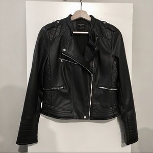 Zara Faux Leather Jacket Quilted Detail